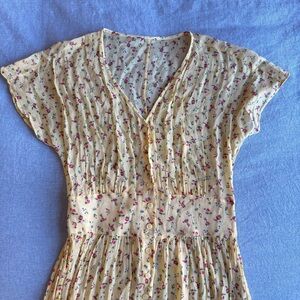 & Other Stories Yellow Floral Midi Dress